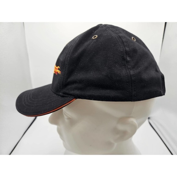 Harley-Davidson Men's Bar & Shield Cap Black Orange Flames Adjustable One Size - Picture 2 of 8